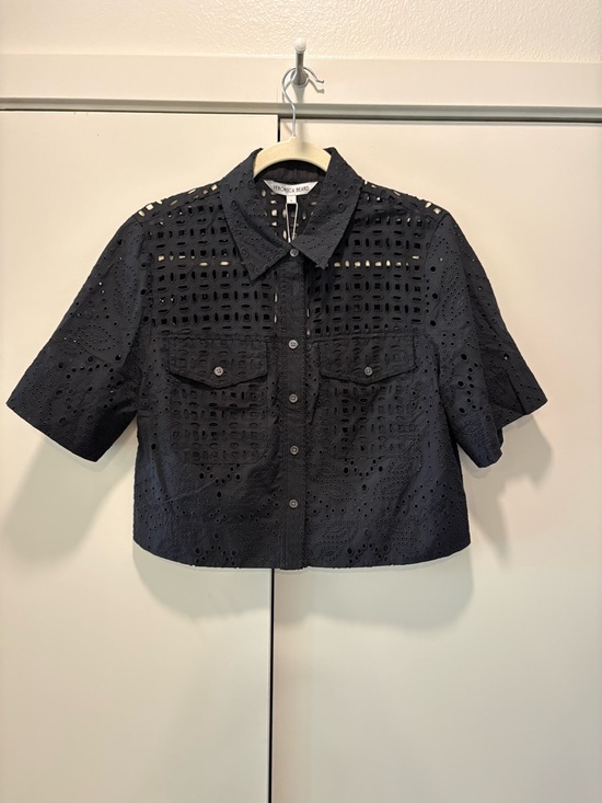 Veronica Beard Tops - Veronica Beard Black Eyelet Spruce Top